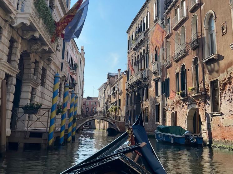 A gondola ride in Venice.