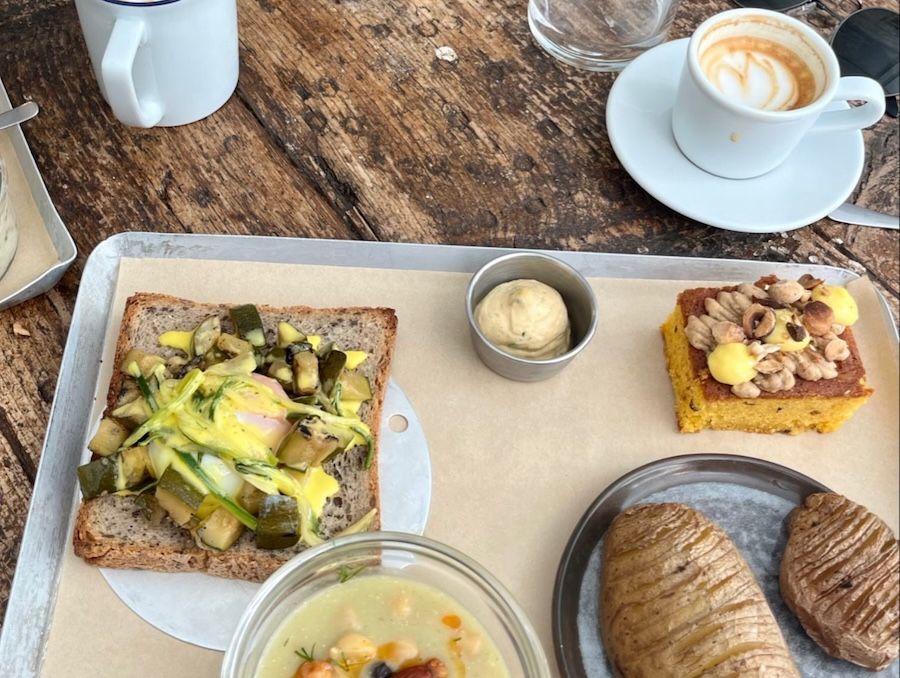 A vegetarian brunch at Hygge cafe.