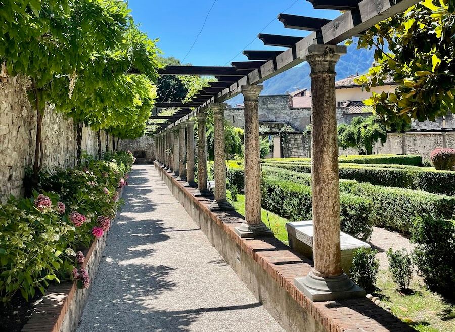 Walking through the gardens at the Buonconsiglio Castle in Trento, Italy.