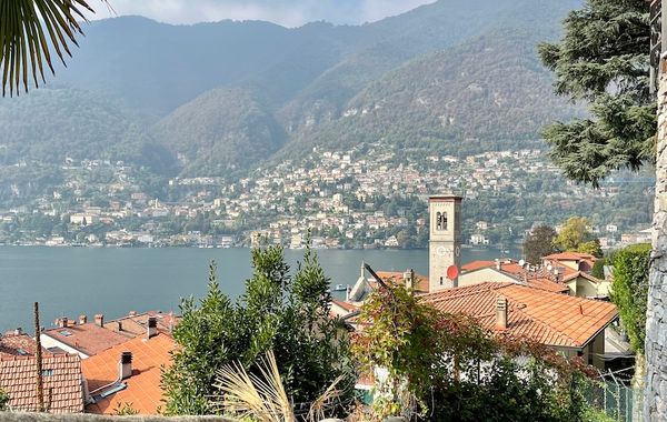 View along a walking path at Lake Como, Italy.