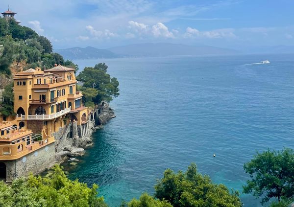 The blue water of Portofino, Italy.