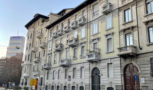 A beautiful apartment block in Milan, Italy.